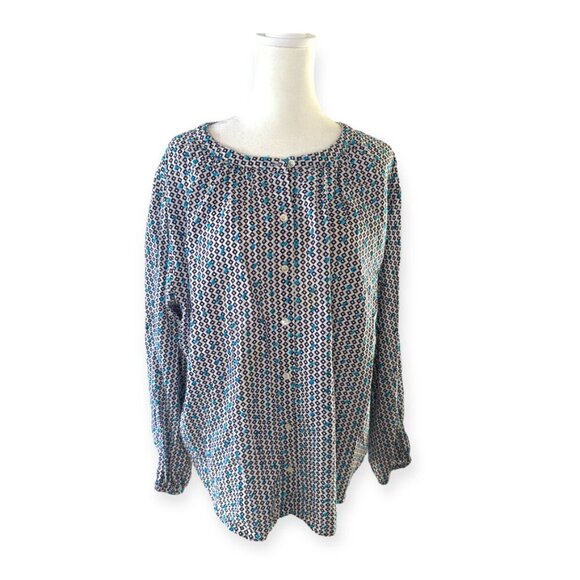 Velvet-Stylish Multi-Color Patterned Blouse - Picture 1 of 4